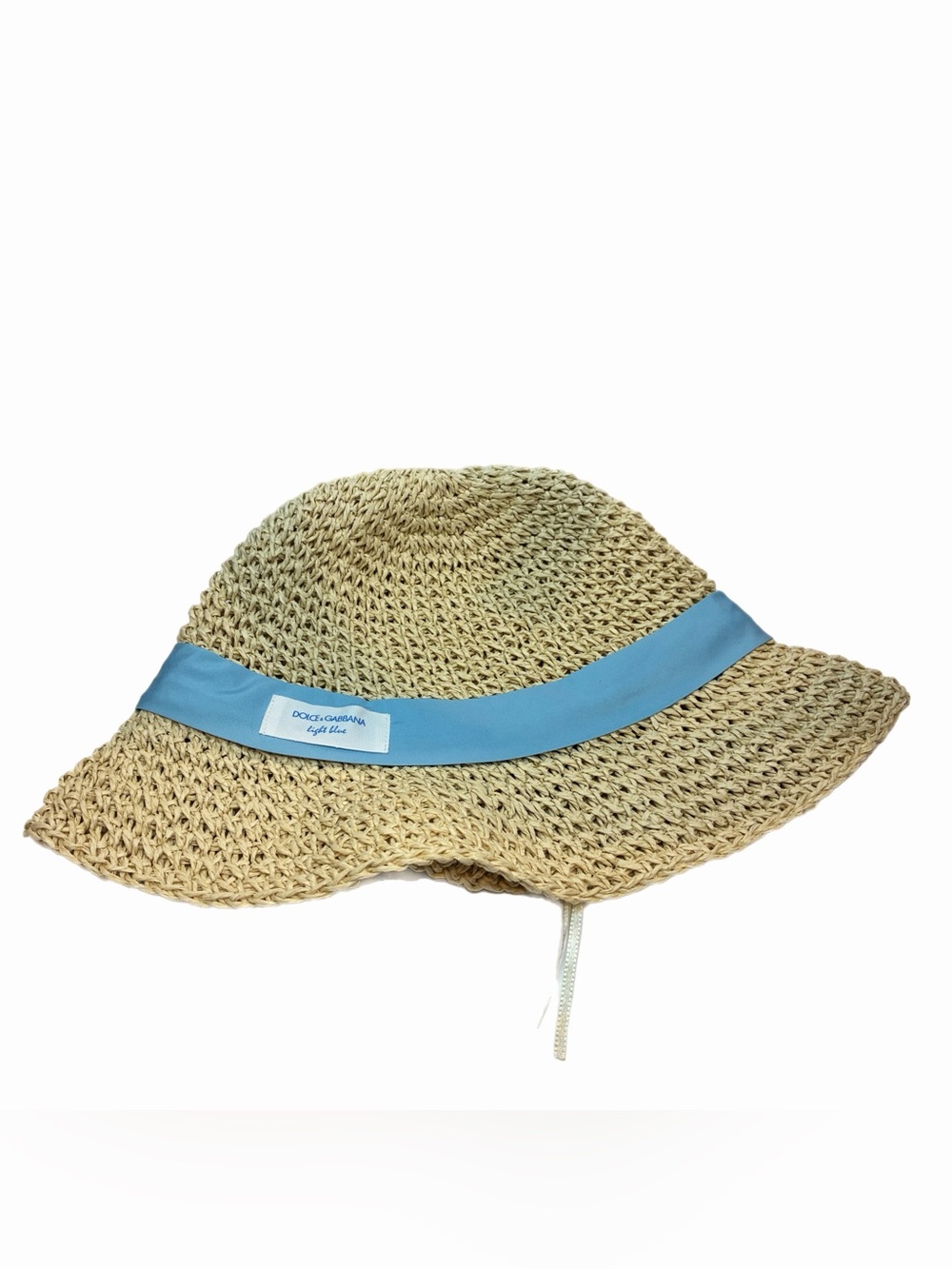 Dolce & Gabbana Beauty Light Blue Straw Summer Beach Sun Hat - Picture 2 of 4
